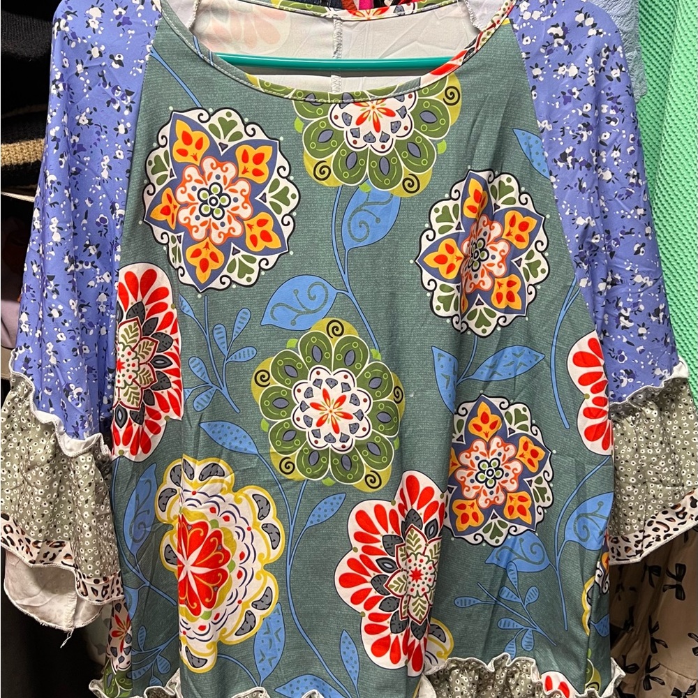 Colorful Floral Women's Blouse